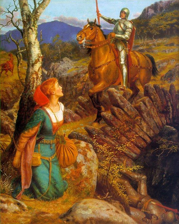 Arthur Hughes Gareth Helps Lyonors and Overthrows the Red Knight oil painting image